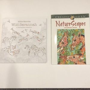 Two Adult Coloring Books Nature